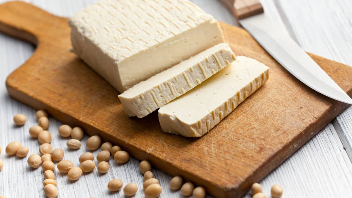 Bloc de tofu et haricots de soja