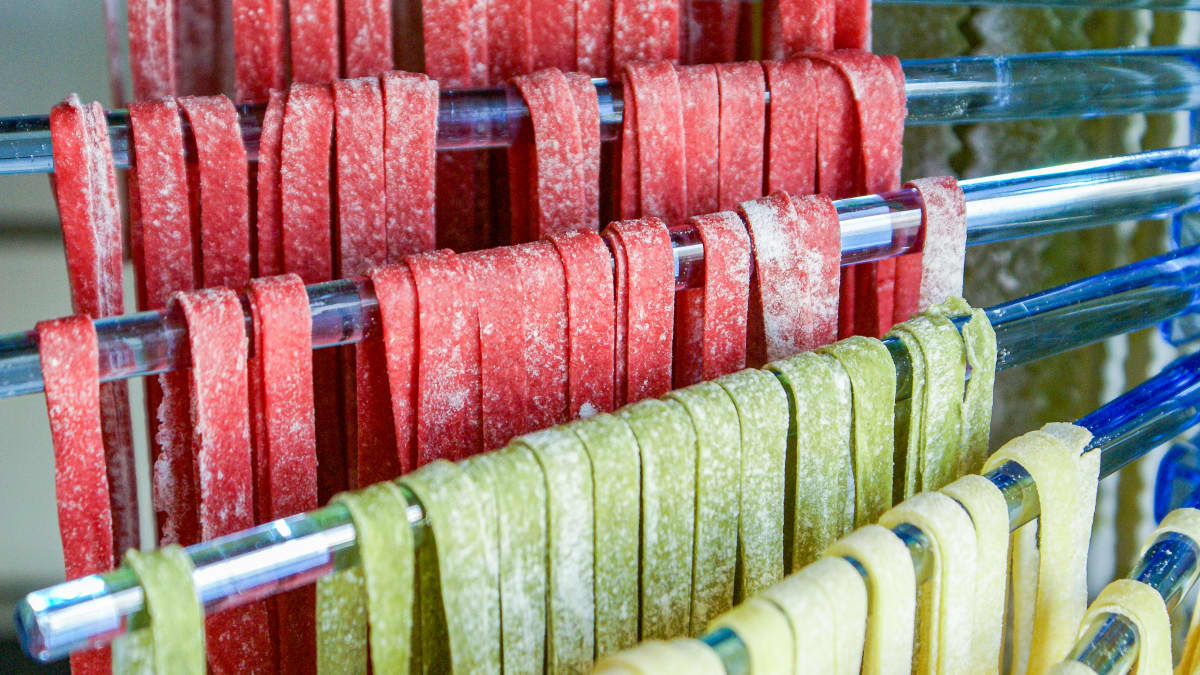 Pâtes fraîches colorées