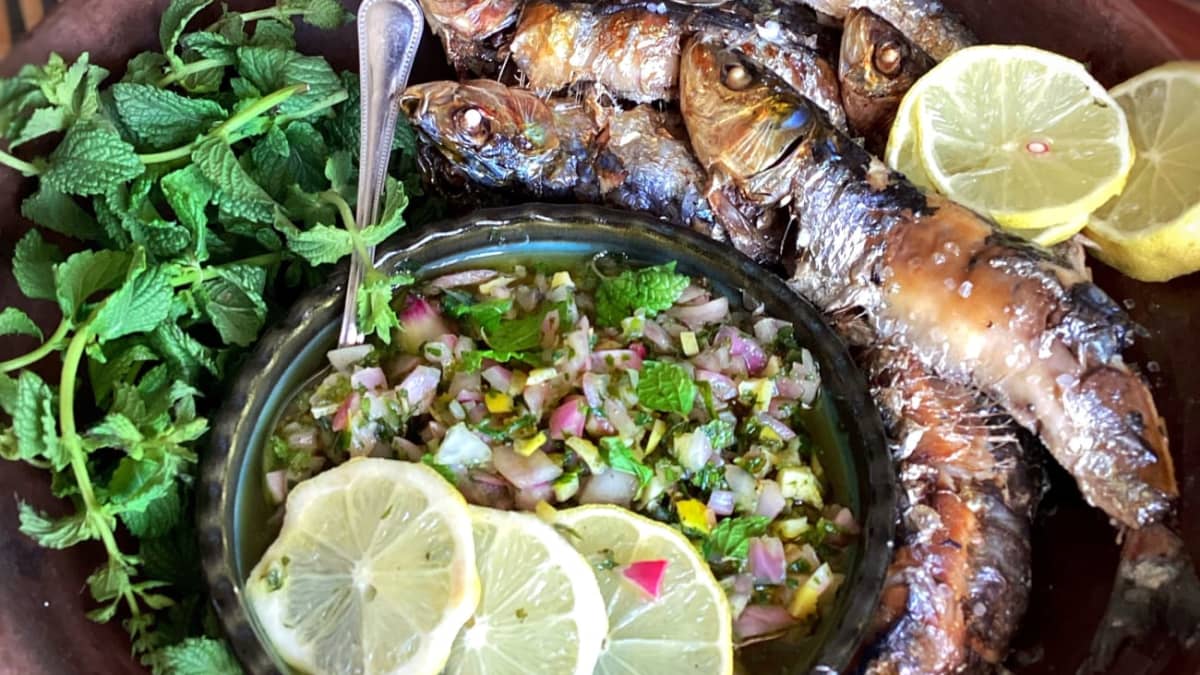 Sardines grillées et salsa au citron