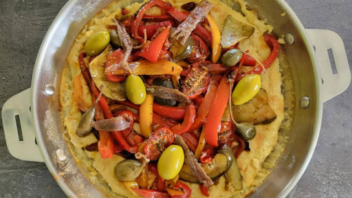 Socca à la caponata