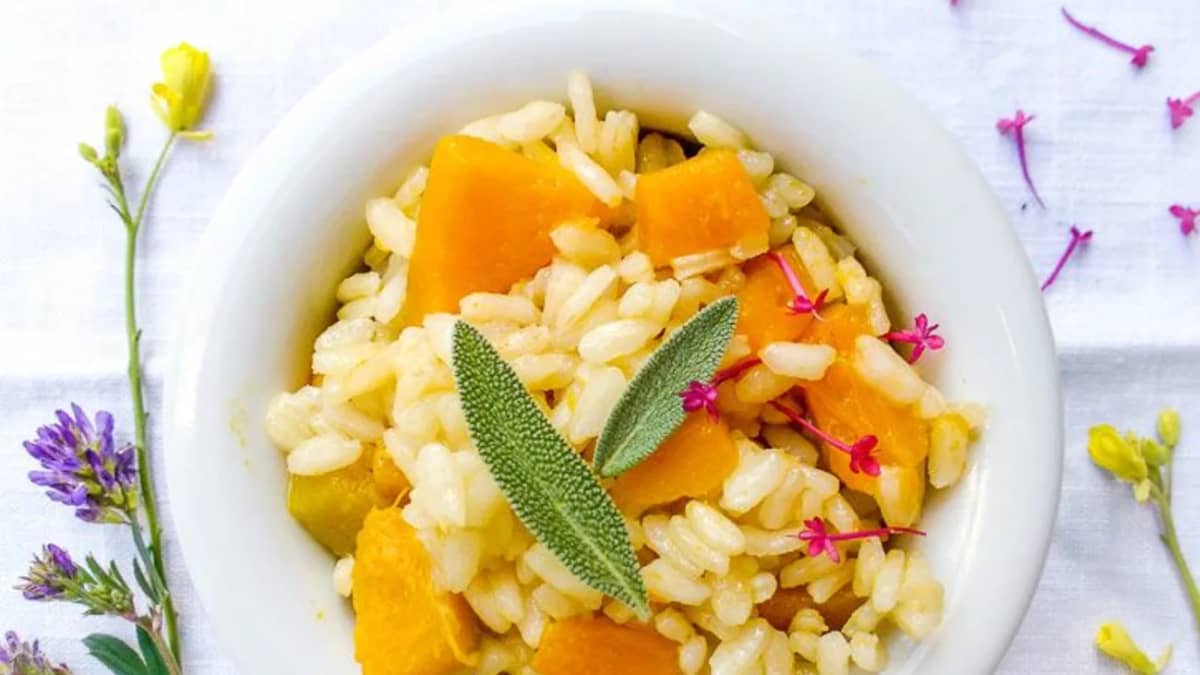 Risotto végétal à la sauge et courge butternut