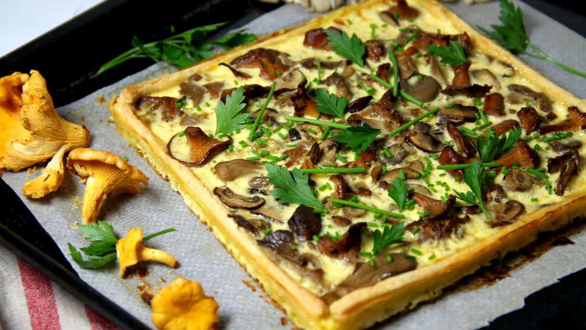 Quiche fine aux champignons