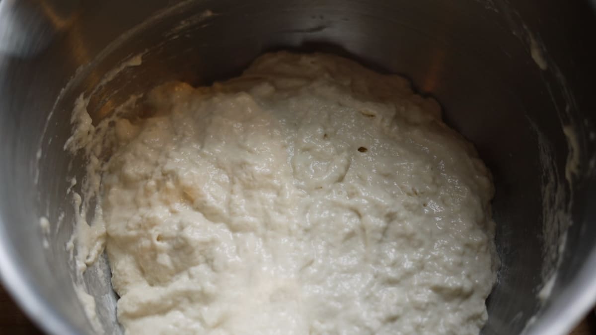 Poolish dans un récipient