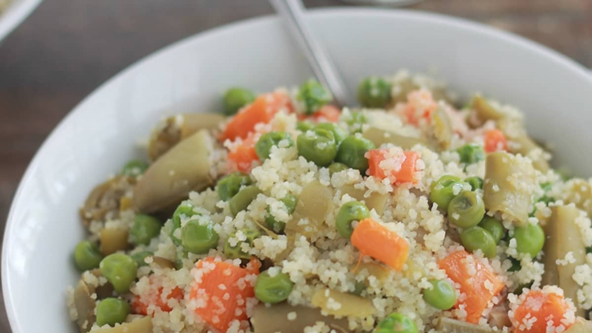Couscous aux fves et petits pois Couscous aux fves et petits pois