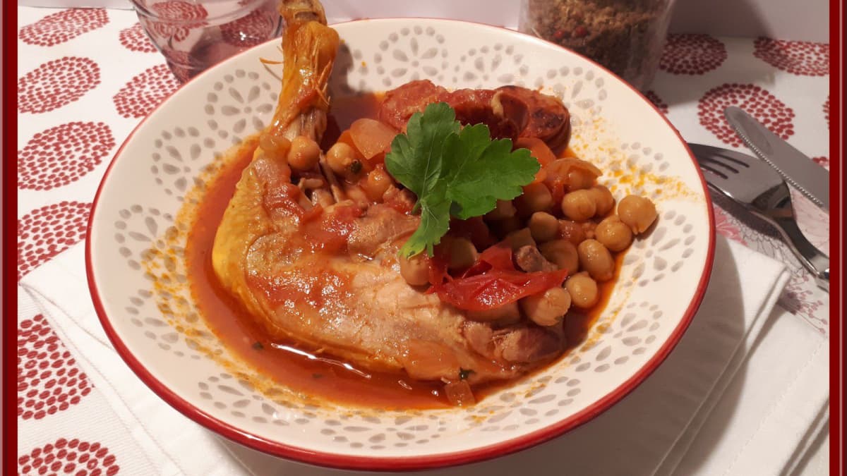 Poulet aux pois chiches et chorizo - Recette par Oh la gourmande