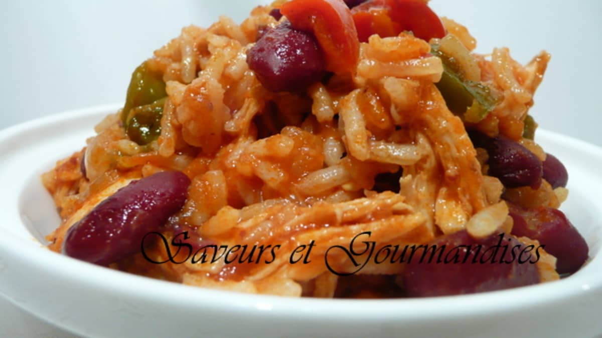 Riz au poulet et haricots rouges - Recette par Nadji