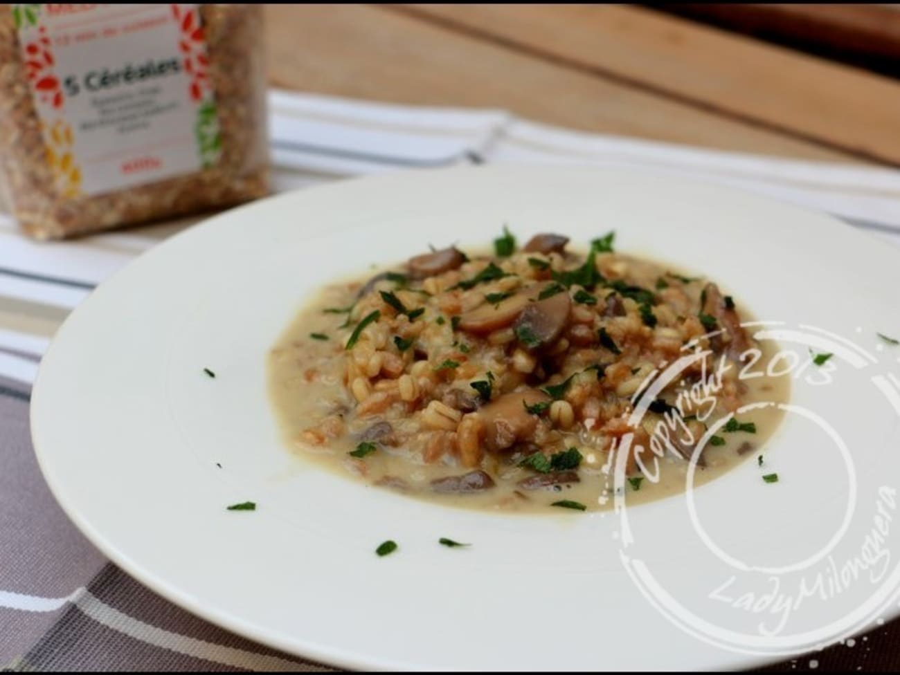 Risotto d'orge aux champignons