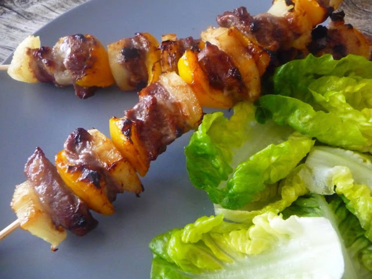 Recette Brochette de porc et poivron au barbecue