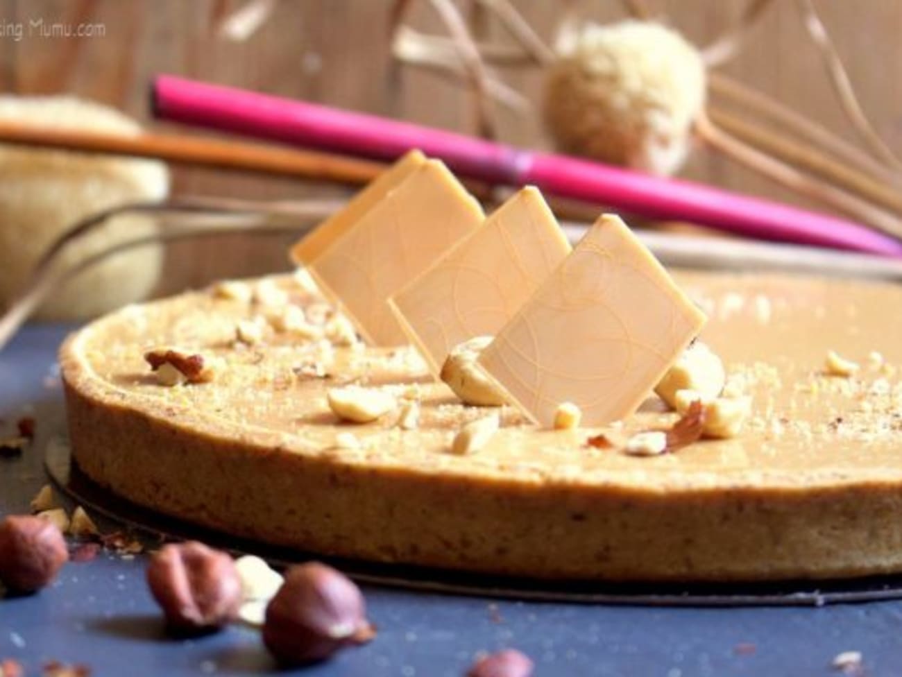 Tarte noisette et chocolat Dulcey - Recette par Cooking Mumu