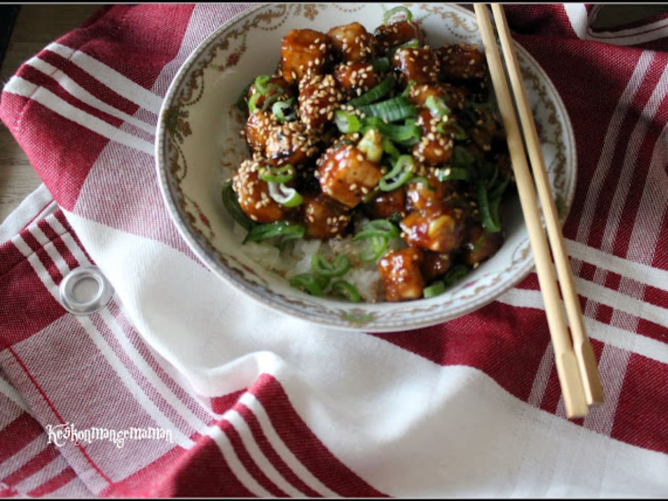 Tofu général tao végétalien Recette par Keskonmangemaman?