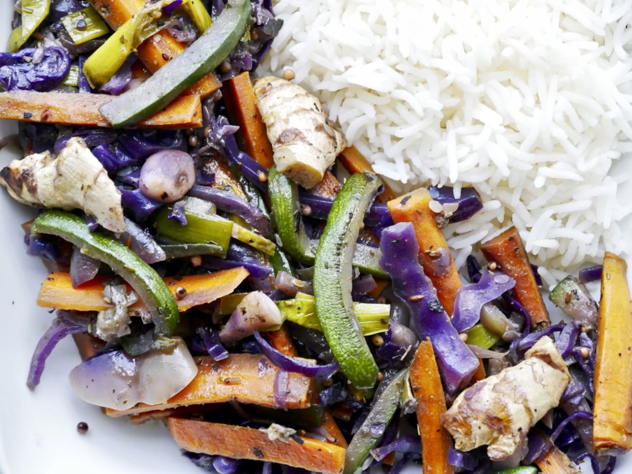 Cuisine alcaline : wok saveurs thaï aux 5 légumes - Recette par Bouchées  Doubles
