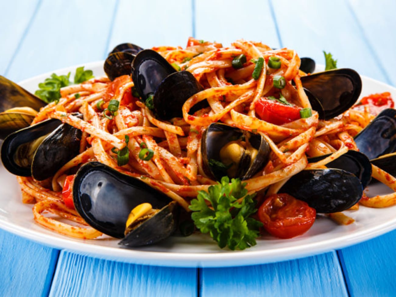 Pâtes linguine aux moules - Recette par Plat et recette