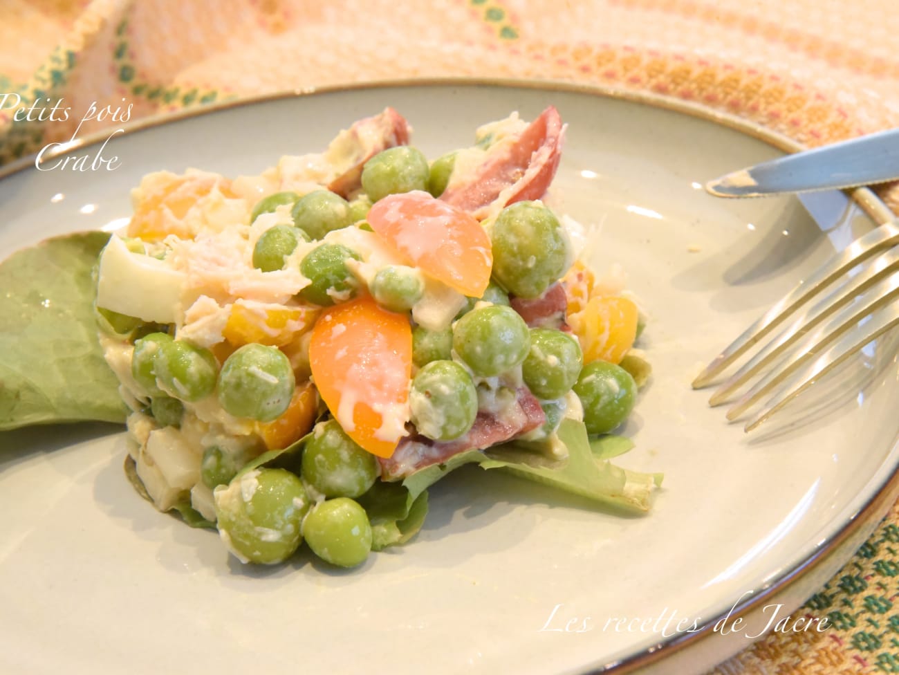 salade de pois chiches et miettes de crabe Recette par Jacre