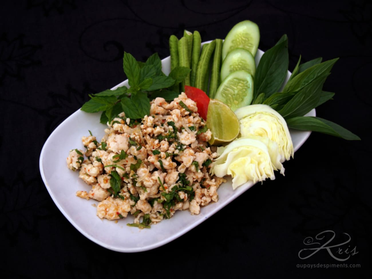 Laab kai salade thaïe de poulet Recette par Au pays des piments