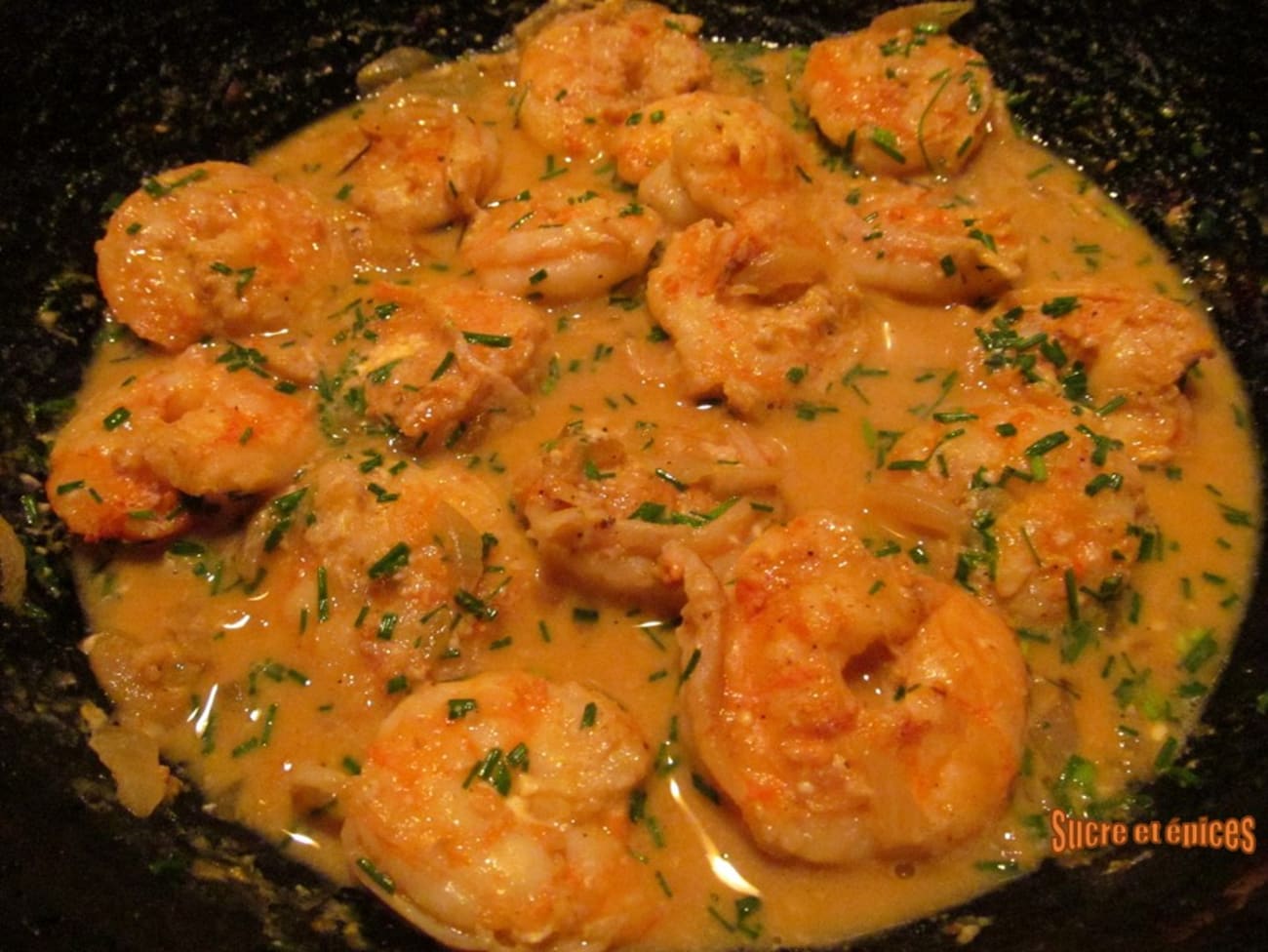 Gambas à l'armoricaine pour noël - Recette par SucreEtEpices