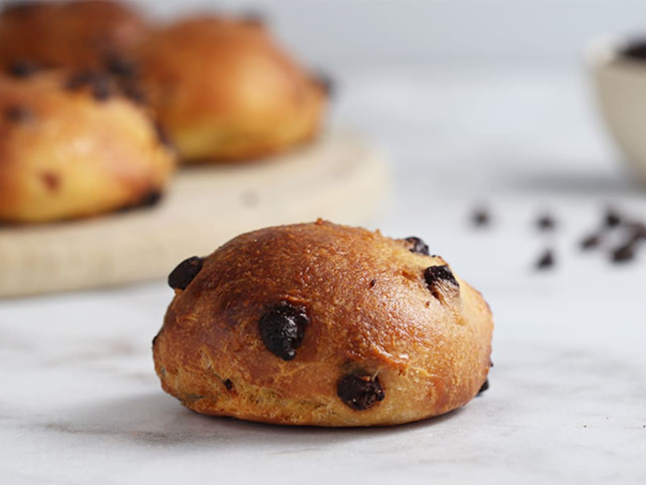 Escargots briochés aux pépites de chocolat - Recette de viennoiseries