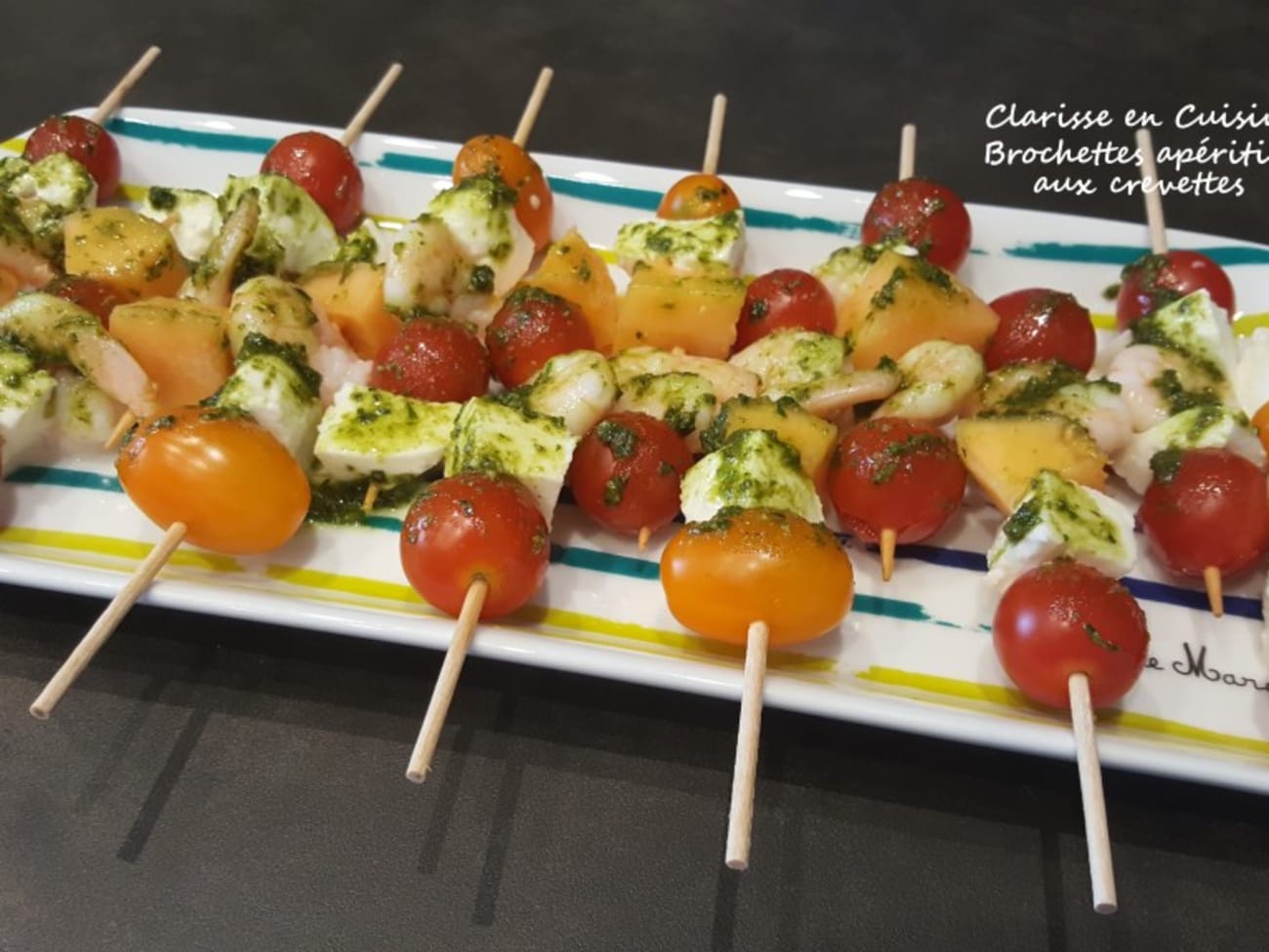 Recette - Brochettes apéritives de Crevettes roses