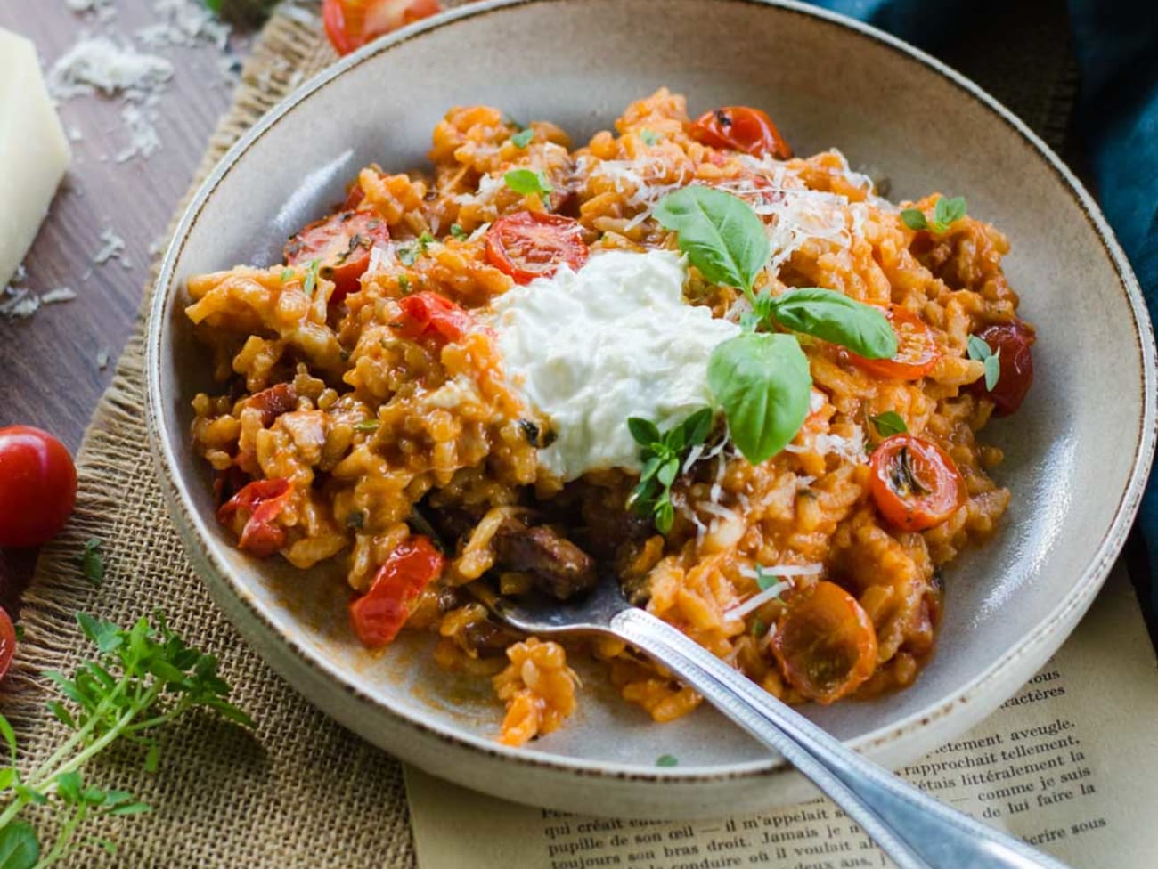 Coffret cadeau Mon dîner italien risotto tomate vin blanc biscuits