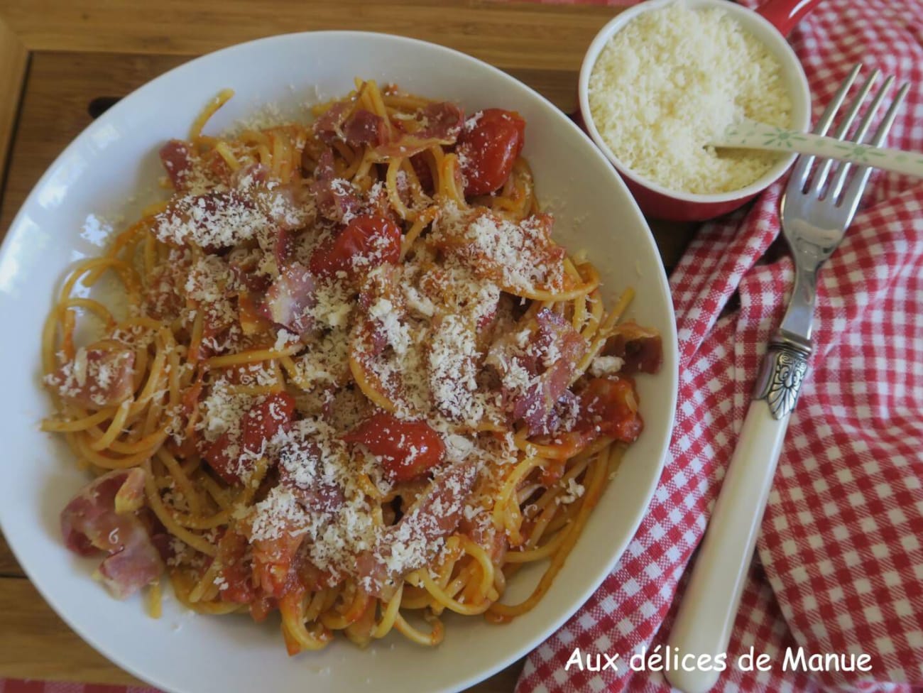 Spaghetti all'amatriciana du Chef Simone Zanoni Recette par auxdelicesdemanue