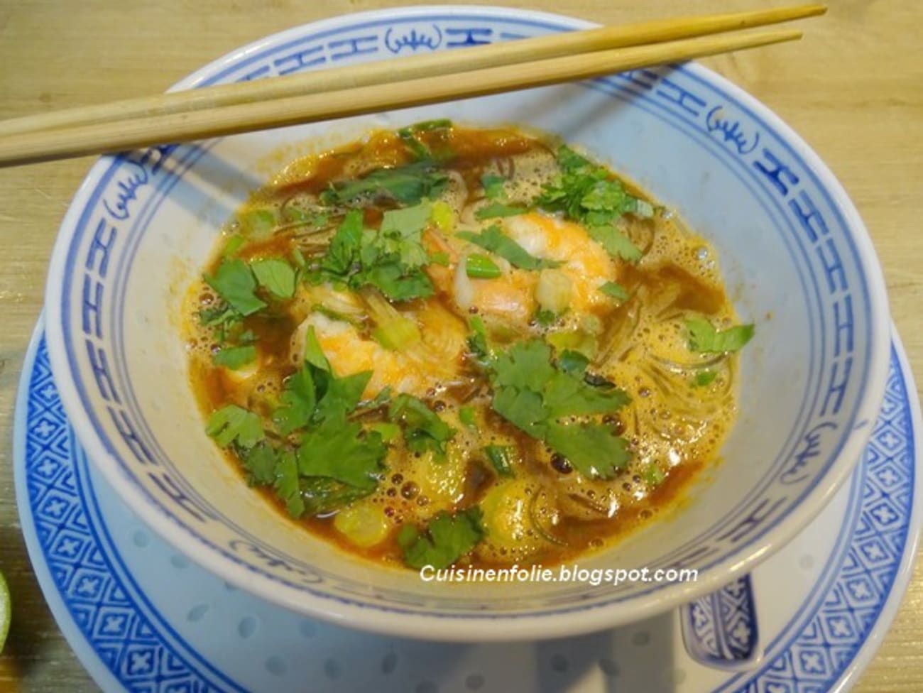 Bouillon thai aux crevettes, à la citronnelle et au gingembre Recette