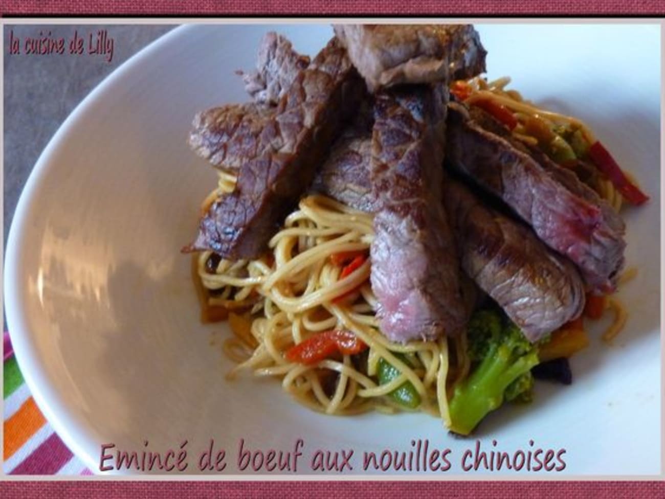 Nouilles chinoises au porc et au boeuf