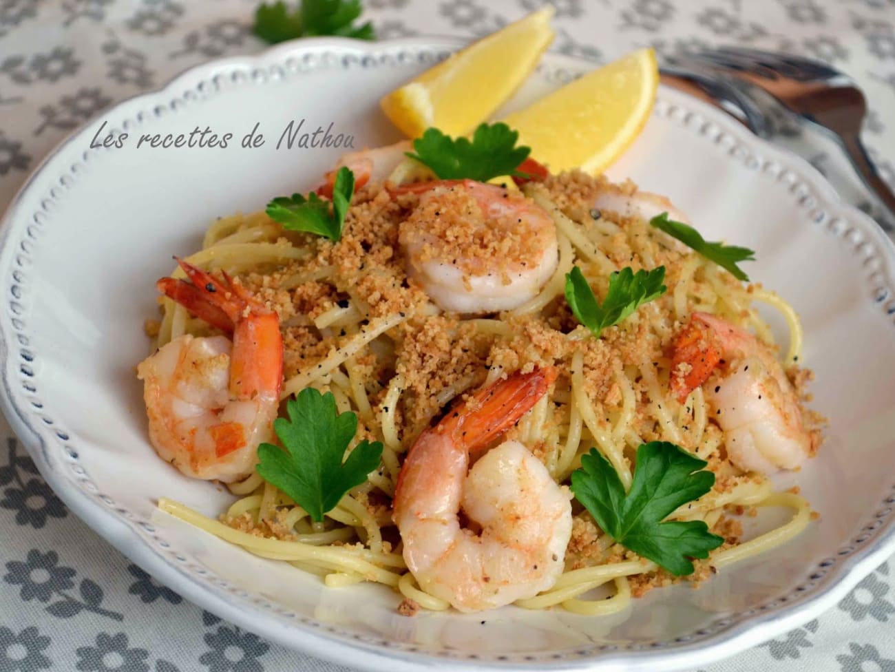 Poêlée de gambas & linguine