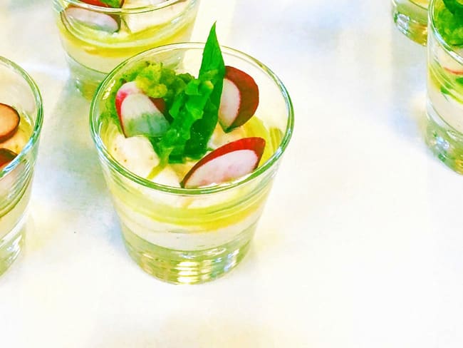 Verrine d’asperges aux radis