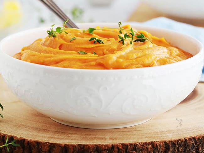 Purée de patates douces gourmande