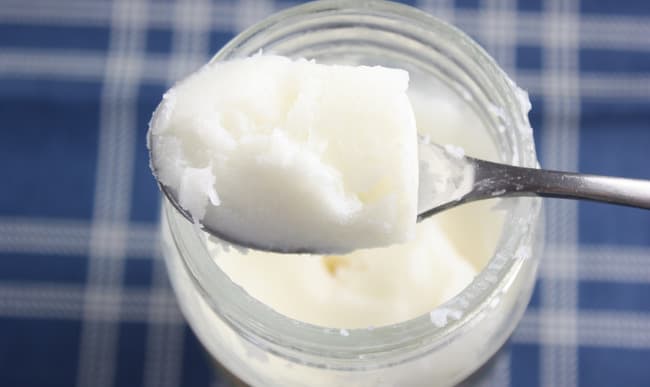 O aceite de coco ten estado sólido'état solide
