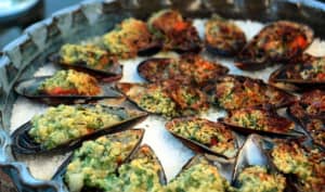 Moules gratinées en persillade