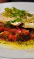 Dos de cabillaud à la plancha, fine ratatouille niçoise