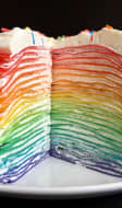 Rainbow crêpes cake