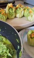 Préparation des fleurs de courgettes farcies