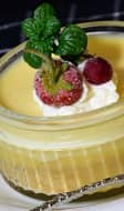 Crème au citron, framboises et menthe