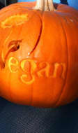 Citrouille avec inscription vegan