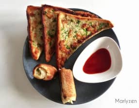 Toasts porc crevettes