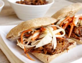 Pulled pork et pickle de petits légumes