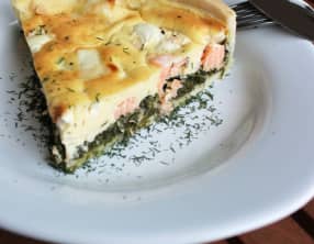 Tarte saumon épinards chèvre