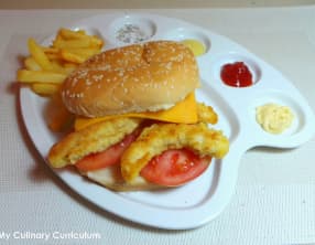 Burger de poulet pané maison