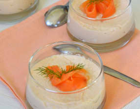 Panna cotta de chou-fleur au saumon fumé