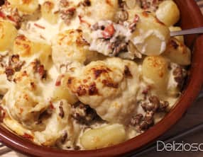 Gratin de chou fleur et viande hachée