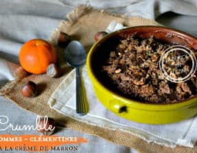 Crumble Corse aux pommes, clémentine, crème de marron et farine de châtaigne