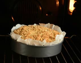 Gâteau crumble à la rhubarbe