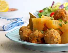 Ragout de pomme de terre et boulettes de sardine