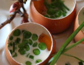 L'oeuf chaud-froid écume au sirop d'érable et Ossau-Iraty