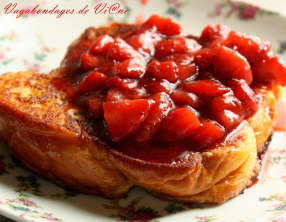 Brioche perdue aux fraises poêlées