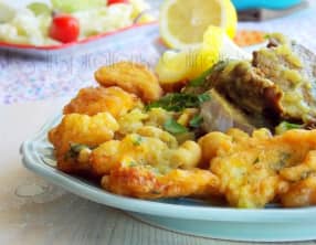 chou-fleur en beignets en sauce blanche