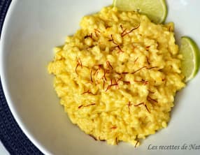 Risotto au mascarpone, citron vert et safran