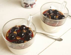 Panna cotta pistache et cerises