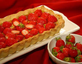 Tarte fraises et rhubarbe